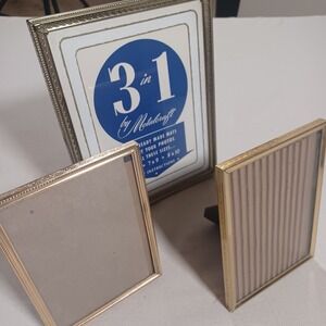 Metalcraft Vtg Etched Metal Golden Picture Frame Lot Shabby Ornate Regal